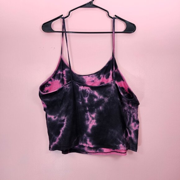 Hot Topic Scream Ghostface Scary Movies Pink Black Tie Dye Cami Tank Crop Top 2X - Picture 2 of 6